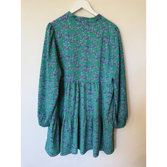 Lilly Pulitzer Winona Stretch Beautiful Dress Green Blue Zebras VNeck Statement - Picture 4 of 15